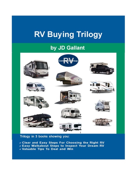 RV Buying Trilogy (3 books in 1) walks you through the selection, inspection, and buying process. Included in Membership Package.